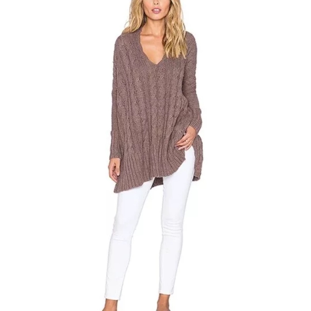 Free People oversized Sweater Dusty Wine Large